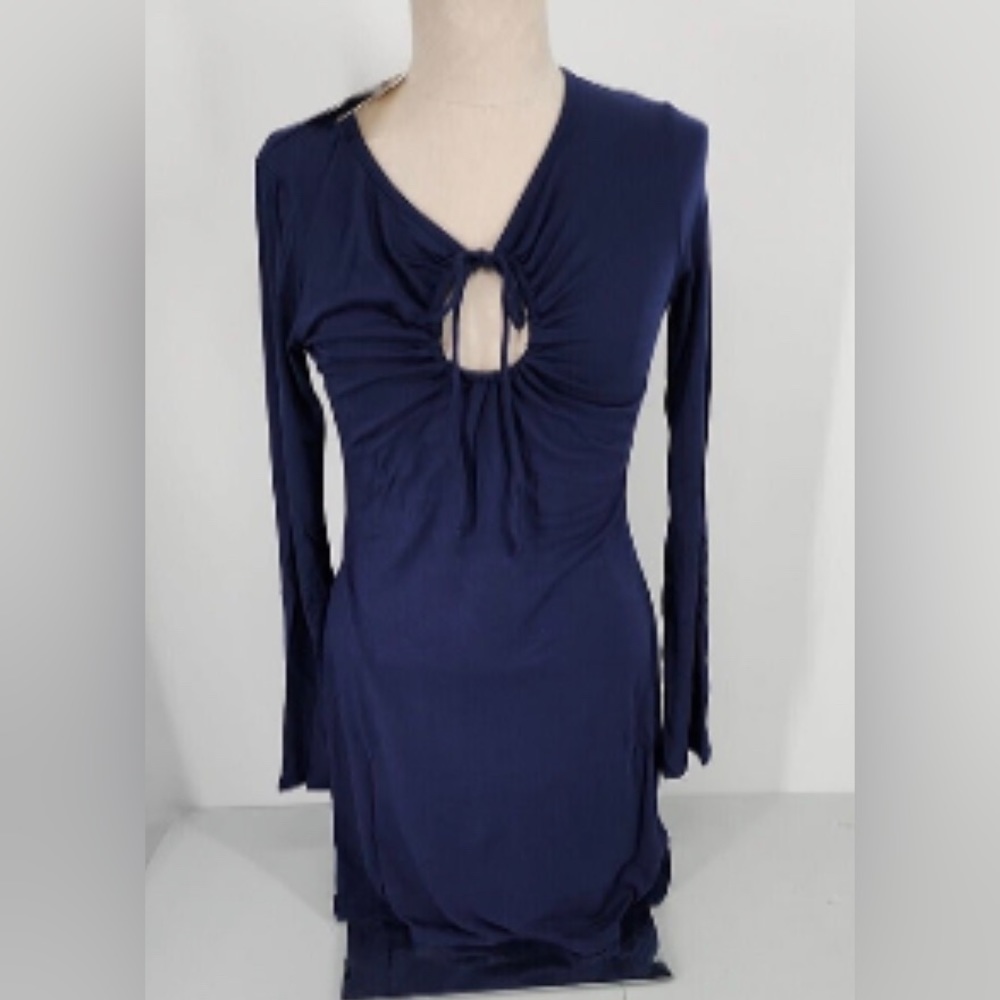 Love Appello Navy Blue Long Sleeve Midi Dress Size Medium (8-10) NWT - Picture 5 of 7